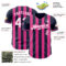 Custom Navy White-Pink Classic Vertical Stripe Fluid Liquid Texture Authentic Baseball Jersey