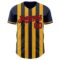 Custom Navy Red-Gold Classic Vertical Stripe Fluid Liquid Texture Authentic Baseball Jersey