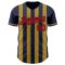 Custom Navy Red-Old Gold Classic Vertical Stripe Fluid Liquid Texture Authentic Baseball Jersey