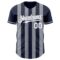 Custom Navy White-Gray Classic Vertical Stripe Fluid Liquid Texture Authentic Baseball Jersey