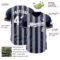 Custom Navy White-Gray Classic Vertical Stripe Fluid Liquid Texture Authentic Baseball Jersey