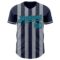 Custom Navy Teal-Gray Classic Vertical Stripe Fluid Liquid Texture Authentic Baseball Jersey
