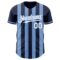Custom Navy White-Light Blue Classic Vertical Stripe Fluid Liquid Texture Authentic Baseball Jersey