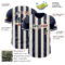 Custom Navy Vintage USA Flag Cream-Cream Classic Vertical Stripe Fluid Liquid Texture Authentic Baseball Jersey