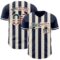 Custom Navy Vintage USA Flag Cream-Cream Classic Vertical Stripe Fluid Liquid Texture Authentic Baseball Jersey