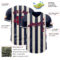 Custom Navy Crimson-Cream Classic Vertical Stripe Fluid Liquid Texture Authentic Baseball Jersey