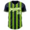 Custom Navy White-Neon Green Classic Vertical Stripe Fluid Liquid Texture Authentic Baseball Jersey