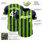 Custom Navy White-Neon Green Classic Vertical Stripe Fluid Liquid Texture Authentic Baseball Jersey