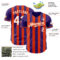 Custom Purple White-Orange Classic Vertical Stripe Fluid Liquid Texture Authentic Baseball Jersey
