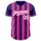 Custom Purple White-Pink Classic Vertical Stripe Fluid Liquid Texture Authentic Baseball Jersey