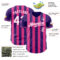 Custom Purple White-Pink Classic Vertical Stripe Fluid Liquid Texture Authentic Baseball Jersey