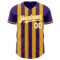 Custom Purple White-Gold Classic Vertical Stripe Fluid Liquid Texture Authentic Baseball Jersey