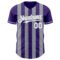 Custom Purple White-Gray Classic Vertical Stripe Fluid Liquid Texture Authentic Baseball Jersey