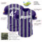 Custom Purple White-Gray Classic Vertical Stripe Fluid Liquid Texture Authentic Baseball Jersey
