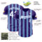 Custom Purple White-Light Blue Classic Vertical Stripe Fluid Liquid Texture Authentic Baseball Jersey