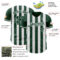 Custom Green-White Classic Vertical Stripe Fluid Liquid Texture Authentic Baseball Jersey