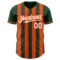 Custom Green White-Orange Classic Vertical Stripe Fluid Liquid Texture Authentic Baseball Jersey