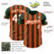 Custom Green White-Orange Classic Vertical Stripe Fluid Liquid Texture Authentic Baseball Jersey
