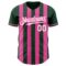 Custom Green White-Pink Classic Vertical Stripe Fluid Liquid Texture Authentic Baseball Jersey