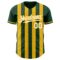 Custom Green White-Gold Classic Vertical Stripe Fluid Liquid Texture Authentic Baseball Jersey
