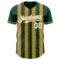 Custom Green White-Old Gold Classic Vertical Stripe Fluid Liquid Texture Authentic Baseball Jersey