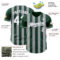 Custom Green White-Gray Classic Vertical Stripe Fluid Liquid Texture Authentic Baseball Jersey