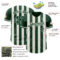Custom Green Cream-Cream Classic Vertical Stripe Fluid Liquid Texture Authentic Baseball Jersey