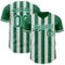 Custom Kelly Green-White Classic Vertical Stripe Fluid Liquid Texture Authentic Baseball Jersey