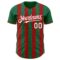 Custom Kelly Green White-Red Classic Vertical Stripe Fluid Liquid Texture Authentic Baseball Jersey