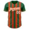 Custom Kelly Green White-Orange Classic Vertical Stripe Fluid Liquid Texture Authentic Baseball Jersey