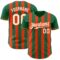 Custom Kelly Green White-Orange Classic Vertical Stripe Fluid Liquid Texture Authentic Baseball Jersey