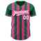 Custom Kelly Green White-Pink Classic Vertical Stripe Fluid Liquid Texture Authentic Baseball Jersey