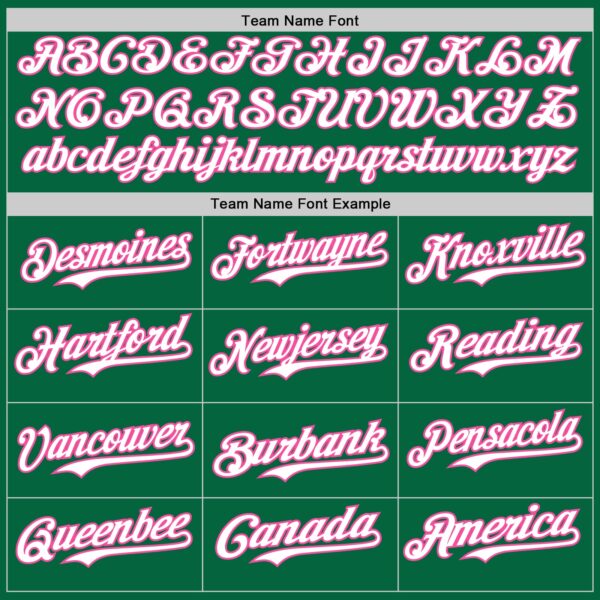 Custom Kelly Green White-Pink Classic Vertical Stripe Fluid Liquid Texture Authentic Baseball Jersey