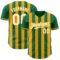 Custom Kelly Green White-Gold Classic Vertical Stripe Fluid Liquid Texture Authentic Baseball Jersey