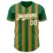 Custom Kelly Green White-Old Gold Classic Vertical Stripe Fluid Liquid Texture Authentic Baseball Jersey