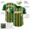 Custom Kelly Green White-Old Gold Classic Vertical Stripe Fluid Liquid Texture Authentic Baseball Jersey