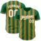 Custom Kelly Green White-Old Gold Classic Vertical Stripe Fluid Liquid Texture Authentic Baseball Jersey