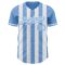 Custom Light Blue-White Classic Vertical Stripe Fluid Liquid Texture Authentic Baseball Jersey