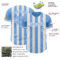 Custom Light Blue-White Classic Vertical Stripe Fluid Liquid Texture Authentic Baseball Jersey