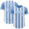 Custom Light Blue-White Classic Vertical Stripe Fluid Liquid Texture Authentic Baseball Jersey