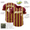 Custom Crimson White-Old Gold Classic Vertical Stripe Fluid Liquid Texture Authentic Baseball Jersey