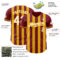 Custom Crimson White-Gold Classic Vertical Stripe Fluid Liquid Texture Authentic Baseball Jersey