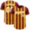 Custom Crimson White-Gold Classic Vertical Stripe Fluid Liquid Texture Authentic Baseball Jersey