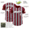 Custom Crimson White-Gray Classic Vertical Stripe Fluid Liquid Texture Authentic Baseball Jersey