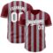 Custom Crimson White-Gray Classic Vertical Stripe Fluid Liquid Texture Authentic Baseball Jersey
