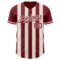 Custom Crimson Cream-Cream Classic Vertical Stripe Fluid Liquid Texture Authentic Baseball Jersey