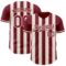 Custom Crimson Cream-Cream Classic Vertical Stripe Fluid Liquid Texture Authentic Baseball Jersey