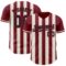 Custom Crimson Black-Cream Classic Vertical Stripe Fluid Liquid Texture Authentic Baseball Jersey