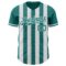 Custom Teal-White Classic Vertical Stripe Fluid Liquid Texture Authentic Baseball Jersey