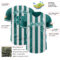 Custom Teal-White Classic Vertical Stripe Fluid Liquid Texture Authentic Baseball Jersey